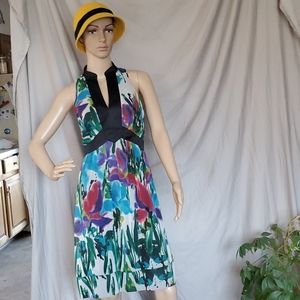 Floral high neck dress